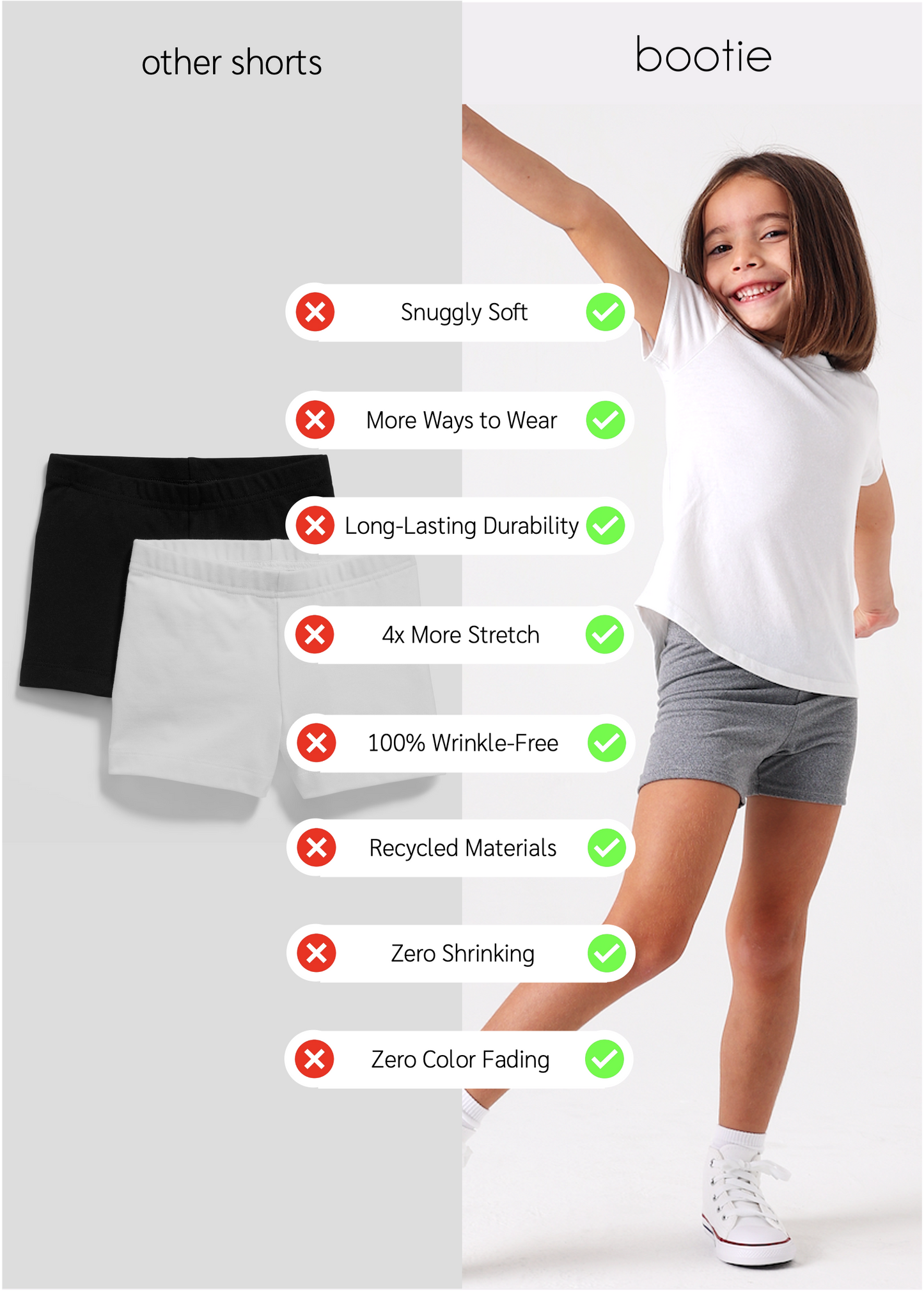 Heather Gray Girls Short