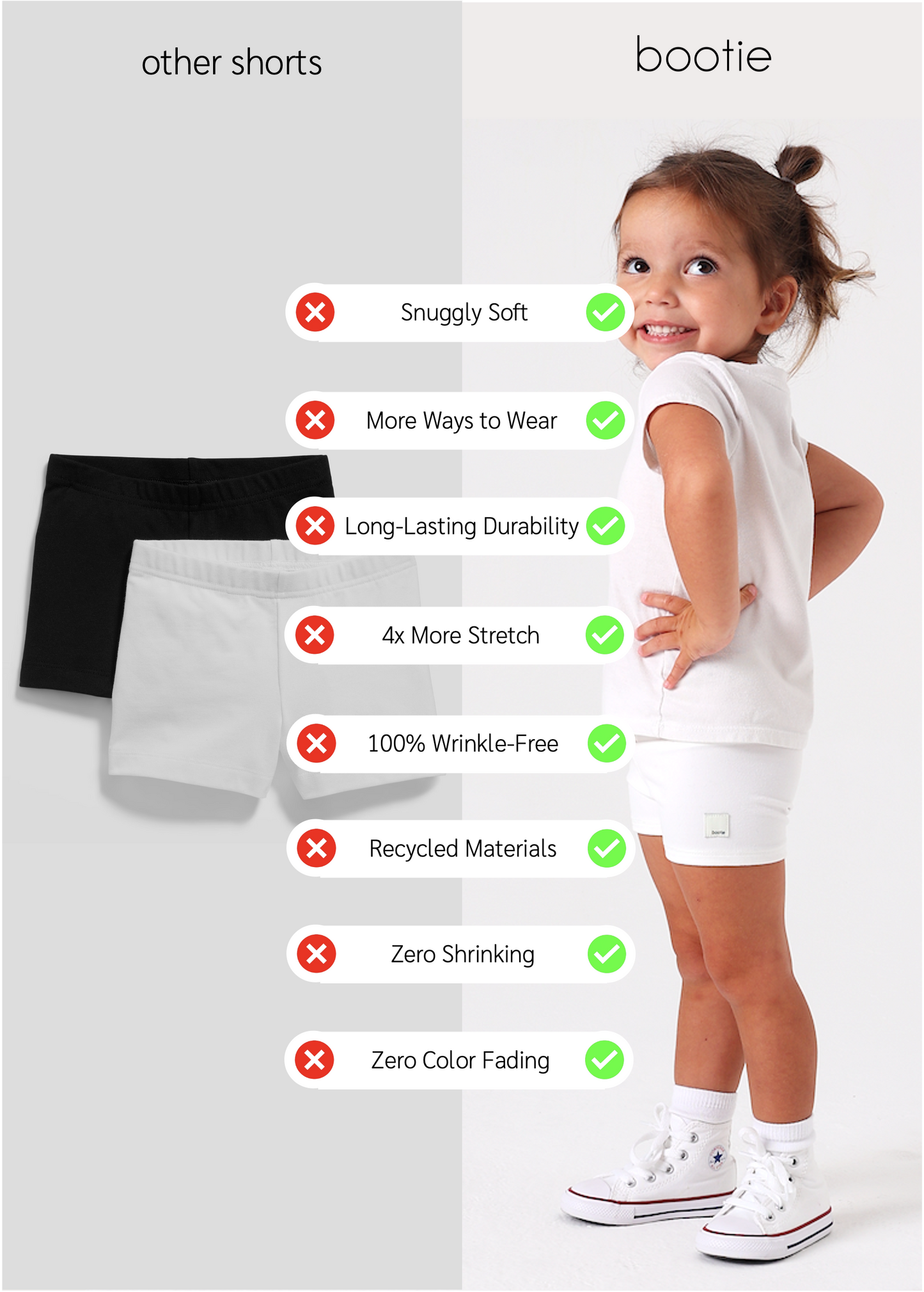 girls white tumble short