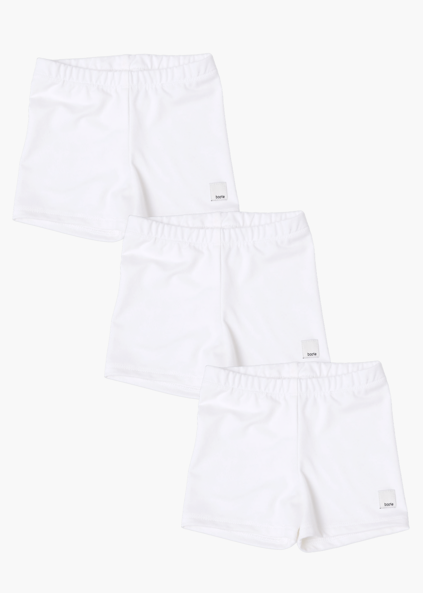 3-pack - girls white tumble short