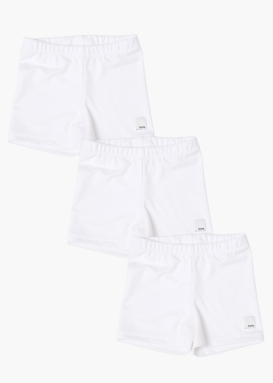 3-pack - girls white tumble short