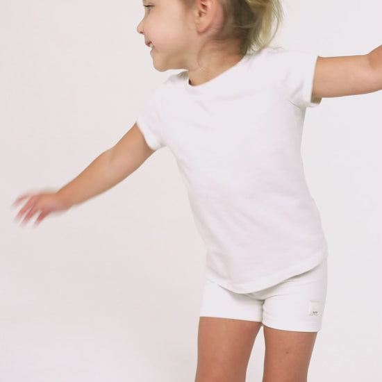 girls white tumble short