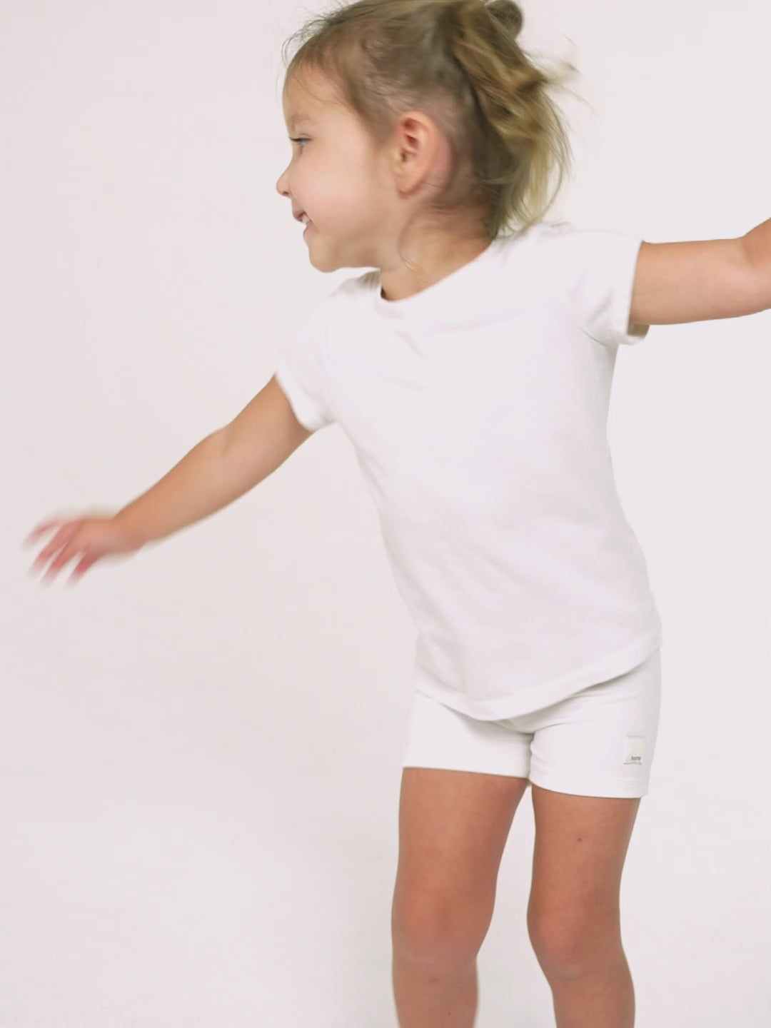 girls white tumble short