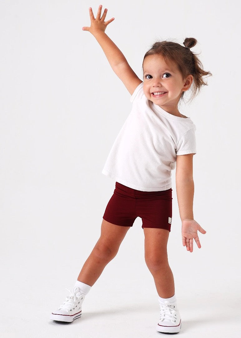 Burgundy Girls Short
