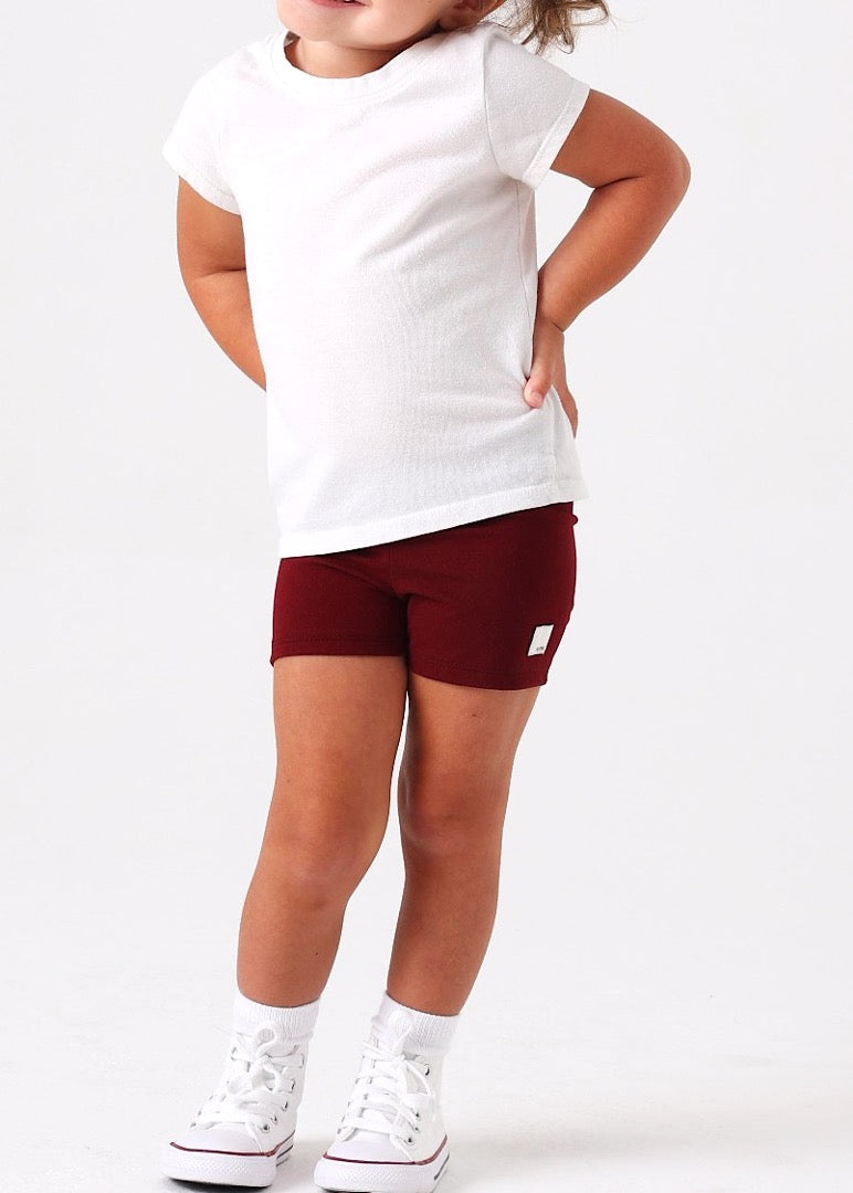 Burgundy Girls Short